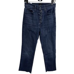 Mother The Tripper Ankle Jeans Catch Me If You Can Dark Wash Button Fly 28 *Crop